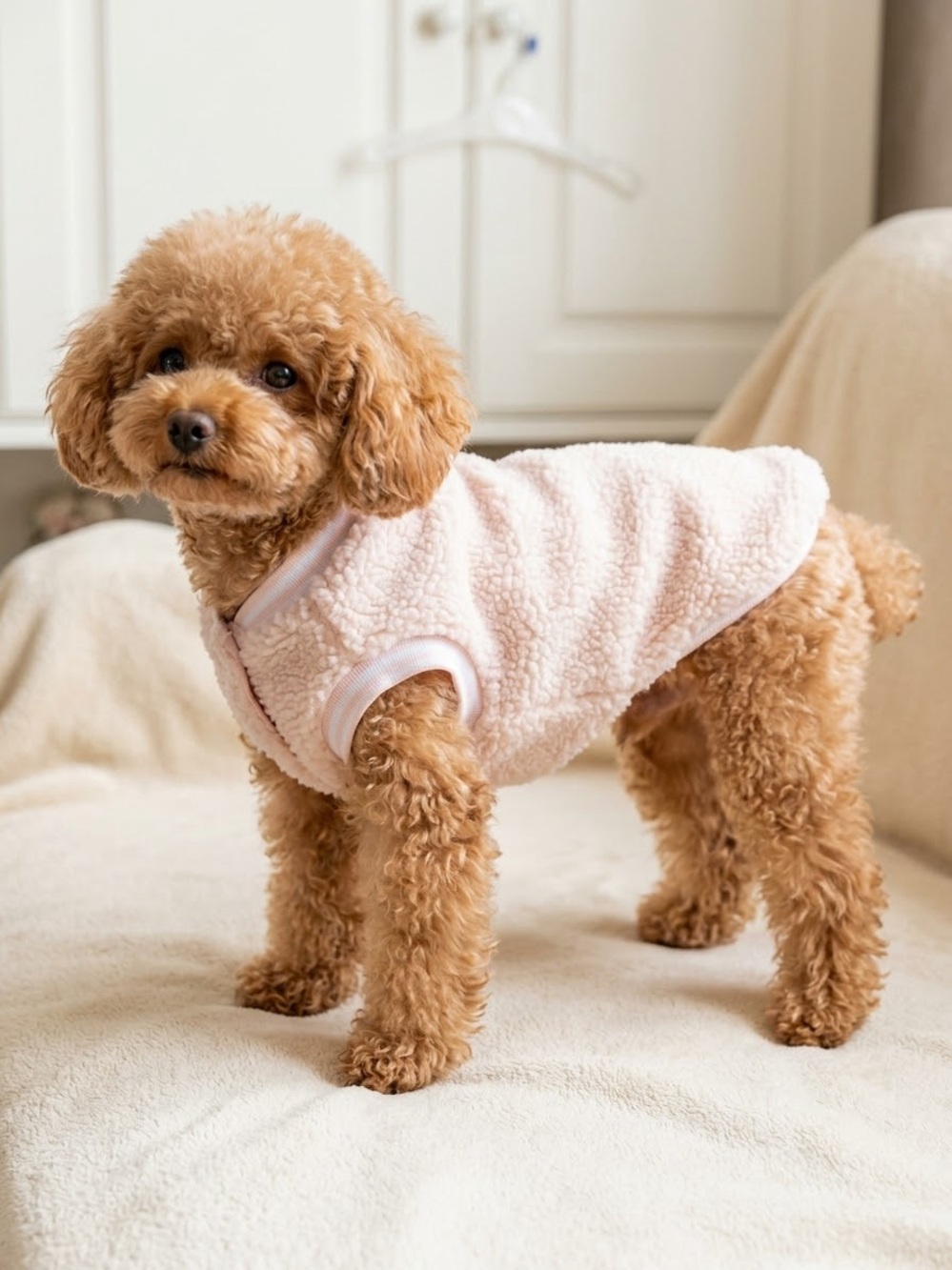 Wag and Wiggle Pink Fleece Dog Sweater Medium Cozy Warm Pet Clothes